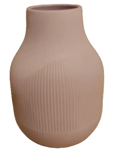 IKEA Vase Porzellan bauchig Rosa 22 cm Modern Uni Alltag Deko