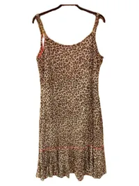 Alba Moda Damen Nachthemd Leopardenmuster Beige Gr. 42 XL Schleife 2