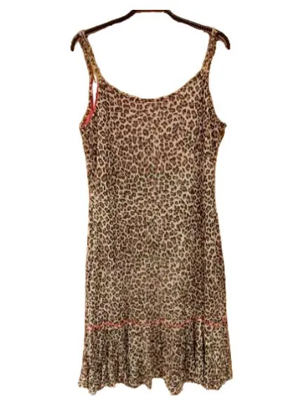 Alba Moda Damen Nachthemd Leopardenmuster Beige Gr. 42 XL Schleife 2