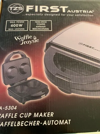 TZS First Austria Waffelbecher-Automat FA-5304 600W Antihaft Schwarz