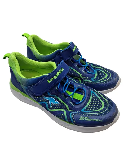 KangaROOS Kinder Sneaker Gr. 37 Blau Grün Klettverschluss KangaENERGY