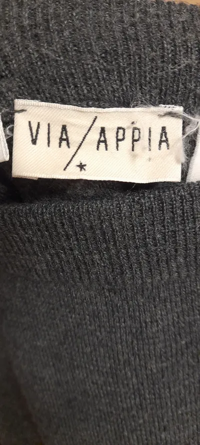 Via Appia Damen Maxirock Strickrock Grau Gr. 40 L Basic Herbst