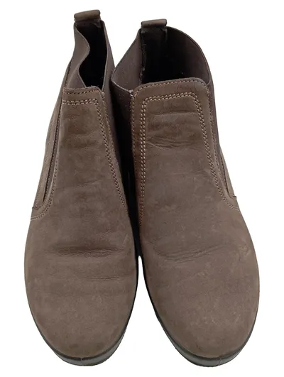 BAMA Damen Stiefelette Chelsea Wedge Braun Wildleder Gr. 37 Slip-On