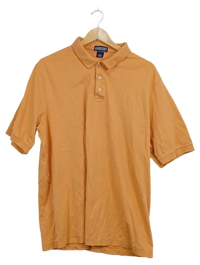 Lands' End Herren Poloshirt Gr. XL Orange Klassisch Kurzarm Baumwolle