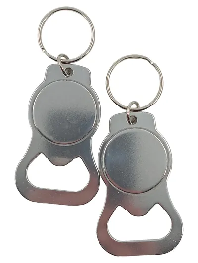 Topgolf Schlüsselanhänger Flaschenöffner Metall Silber Logo Praktisch