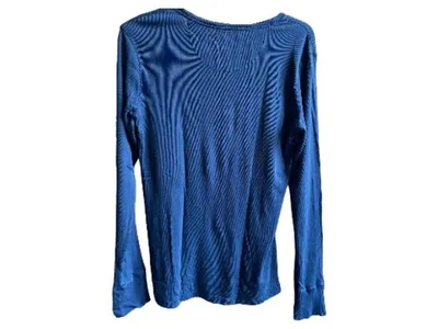 CAMPUS by Marc O'Polo Henley Langarmshirt Herren Gr. M Blau Rippstrick