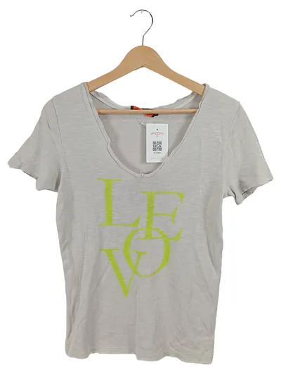 Miss Goodlife Damen T-Shirt LOVE Aufdruck Gr. XS Beige Casual