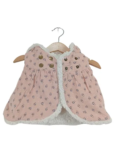 Catherine Malandrino Baby Mädchen Fellweste Kapuze Rosa Gr. 62