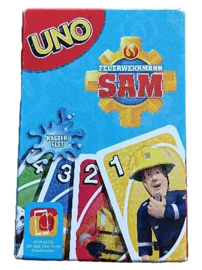 Mattel UNO Feuerwehrmann Sam Kartenspiel wasserfest Kinder Spiel