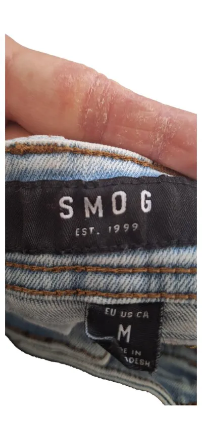 Smog Herren Jeans Shorts Hellblau Größe M W31 Denim kurze Hose