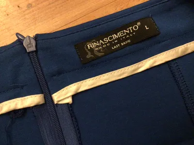 Rinascimento Damen Minirock Blau Gr. L Reißverschluss Made in Italy