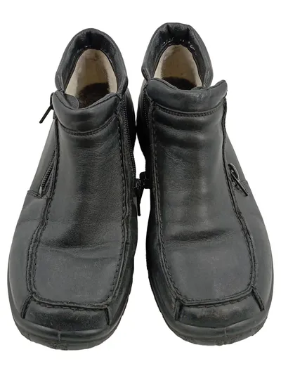 Rieker Damen Stiefelette Schwarz Gr. 37 Leder Reißverschluss Komfort TEX
