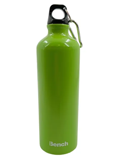 Bench. Trinkflasche 500ml Aluminium Grün mit Karabiner Sportflasche
