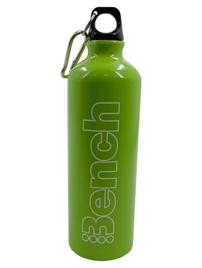Bench. Trinkflasche 500ml Aluminium Grün mit Karabiner Sportflasche