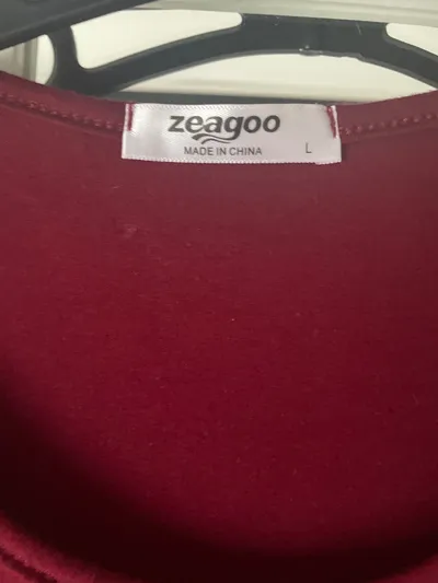 Zeagoo Damen Sommerkleid Gr. L Rot Midi Rüschen Stufenkleid