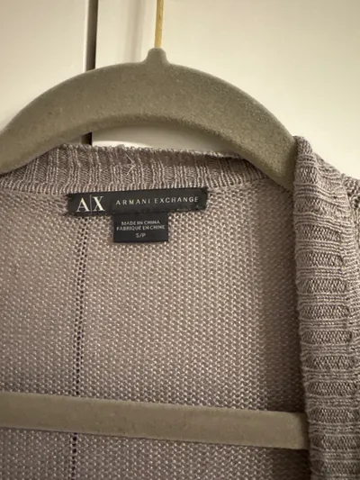 ARMANI EXCHANGE Damen Strickjacke Lang Cardigan Gr. S Beige Klassisch