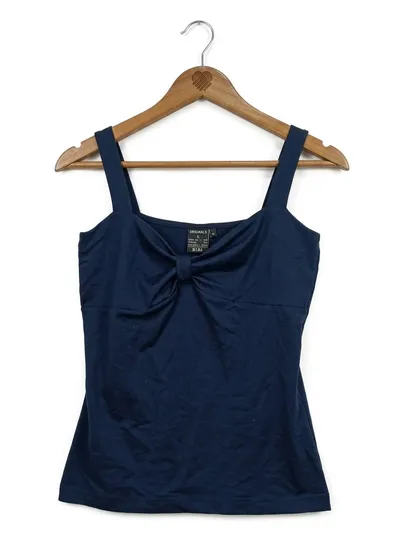 Best Connections Damen Top Blau Gr. 40 L Schleife Träger Stretch
