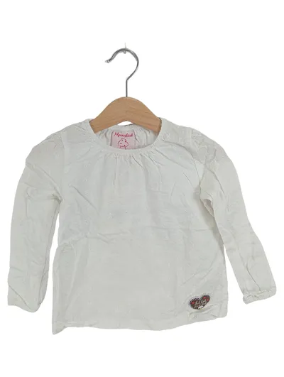 Alpenglück Bondi Kinder Langarmshirt Gr. 98 Weiß Trachten Blumenstickerei