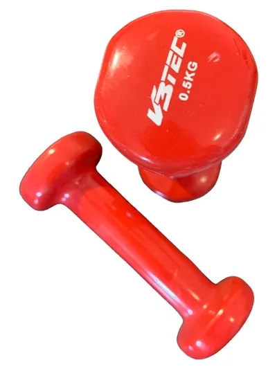 V3TEC Vinyl Hanteln Set 2x 0,5 kg Rot Fitness Kurzhanteln