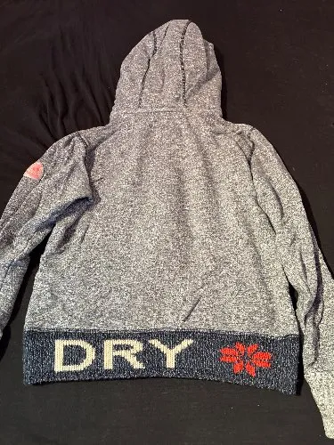 Superdry Herren Hoodie Kapuzenpullover Grau Meliert Gr. L SUPER DRY