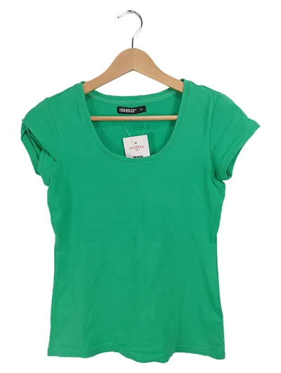 1982 Damen T-Shirt Basic Grün Gr. XS Kurzarm Rundhals
