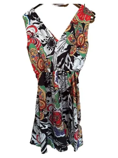 Rinascimento Damen Kleid XS Mehrfarbig Blumenmuster Freizeitkleid Made Italy