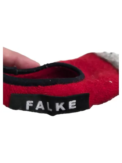 FALKE Hausschuhe Kinder Gr. 25/26 Grau Rot Wolle Warm Puschen