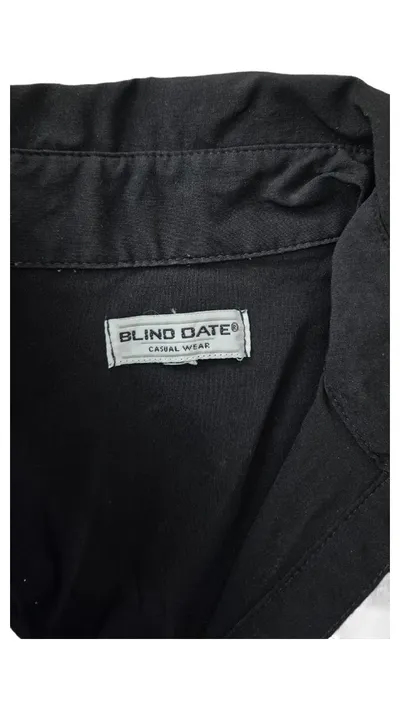 Blind Date Damen Hemdbluse Schwarz Gr. L Casual Wear Langarm