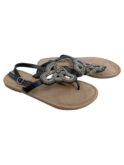 Mark Adam New York Damen Sandalen Perlen Strass Schmetterling Schwarz Gr. 38
