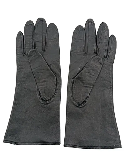 Roeckl Lederhandschuhe Damen Größe S Schwarz Klassisch Ungefüttert