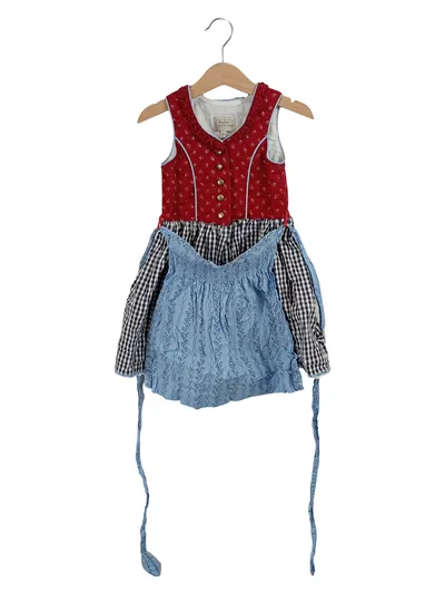 Daller Landmode Dirndl Trachtenkleid Mädchen Gr. 86/92 Rot Baumwolle