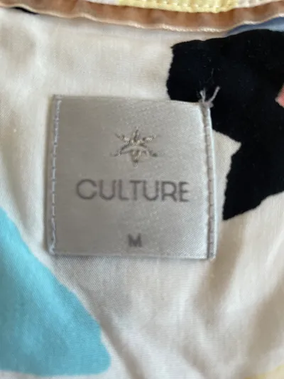 Culture Damen Bluse Langarm Mehrfarbig Muster Rüschen Gr. M