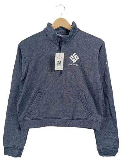 Columbia Fleecepullover Damen XS Blau Meliert Quarter-Zip Outdoor