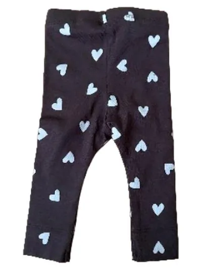 NAME IT Baby Leggings Mädchen Herz Muster Braun Gr. 56 Bio-Baumwolle