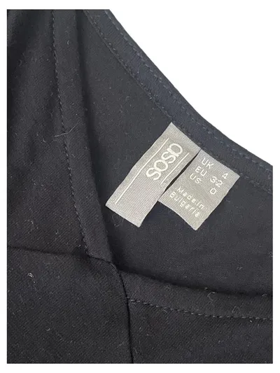 ASOS Damen Maxikleid Schwarz Gr. 32 Viskose Puffärmel Feminin