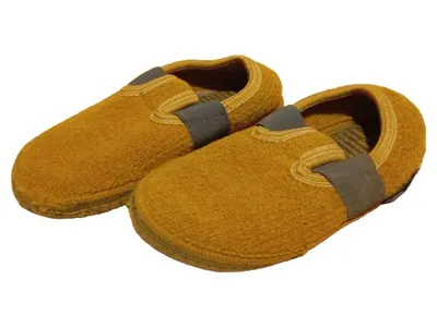 Haflinger Hausschuhe Filz Kinder Gr. 25 Orange Wolle Slip-On