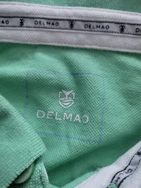 DELMAO Poloshirt Herren Gr. XL Grün Kurzarm Piqué Casual 4