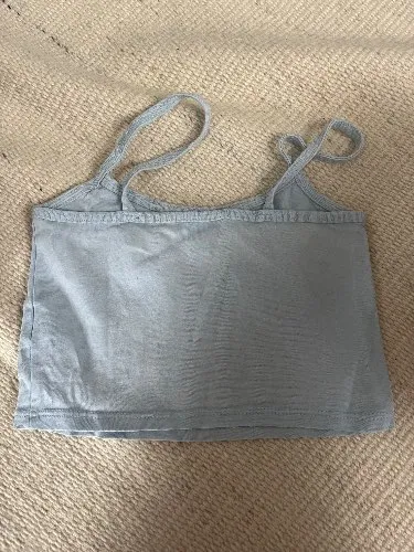 Topshop Damen Crop Top Träger Hellblau Gr. 34 XS Basic Sommer