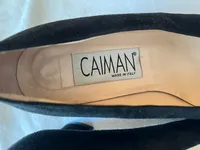 Caiman Pumps Damen Schwarz Wildleder Made in Italy Größe 37 Blockabsatz 3