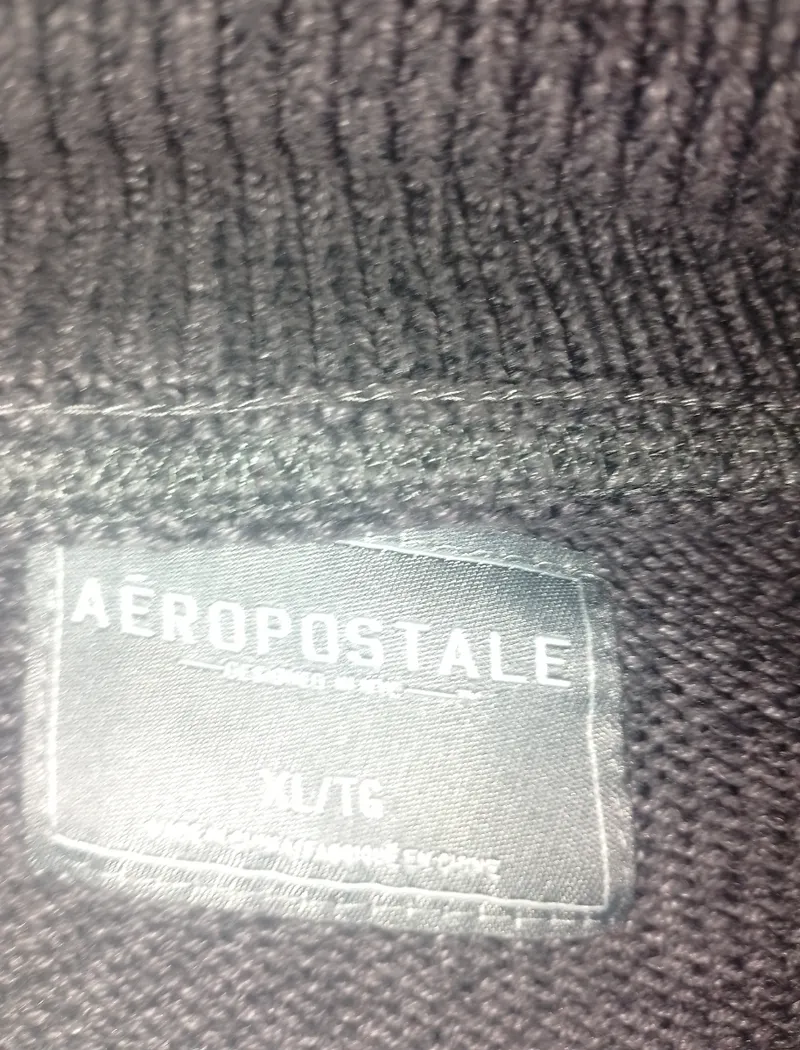 Aéropostale Herren Pullover Schalkragen Grau Meliert Gr. XL 2