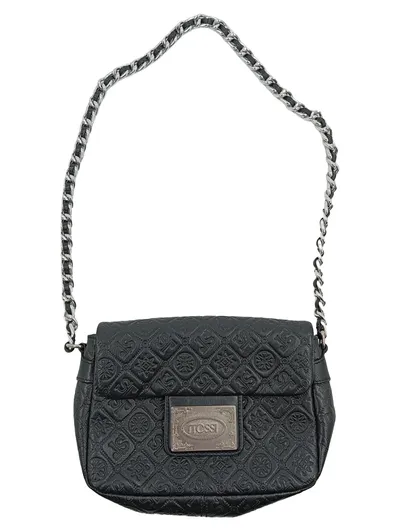 Tod's Damen Handtasche Schwarz Leder Kettenriemen Umhängetasche Elegant