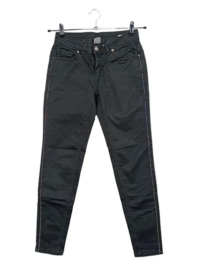 Rinascimento Damen Stoffhose Skinny Schwarz Strass XS W26 Stretch