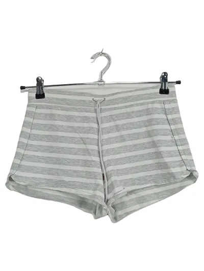 Calvin Klein Damen Lounge Shorts XS Grau Weiß Gestreift Baumwolle
