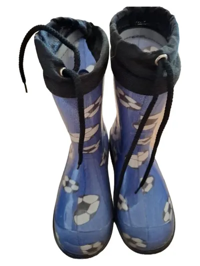 Dry Kid Kinder Gummistiefel Fußball Muster Blau Gr. 28 Regenstiefel