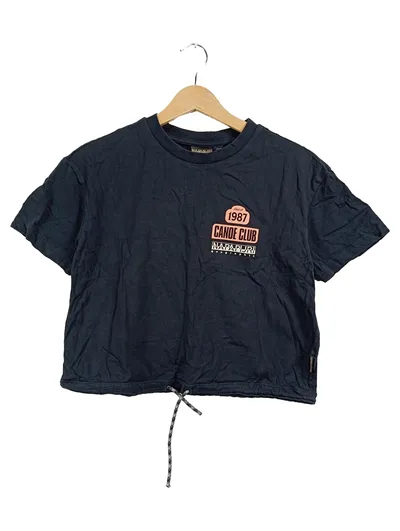 Napapijri Canoe Club 1987 Damen Crop T-Shirt Gr. S Schwarz Geographic