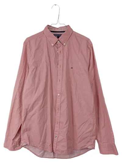 Tommy Hilfiger Hemd Herren M Rosa Freizeithemd Regular Fit Baumwolle