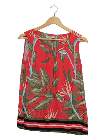 Comma Casual Identity Damen Top Blumenmuster Gr. 34 XS Rot Viskose