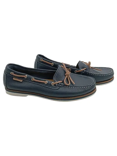 Marc O'Polo Mokassins Herren Leder Bootsschuhe Slipper Blau Gr. 40