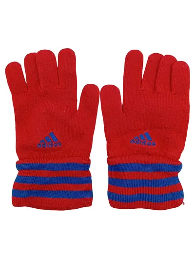 adidas FC Bayern München Kinder Strickhandschuhe Gr. M Rot Blau