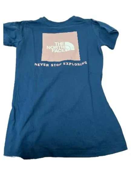 The North Face Damen T-Shirt Blau Gr. 34 XS Logo Print Outdoor Freizeit 3